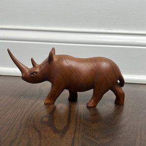 Vintage hand carved ironwood Rhino